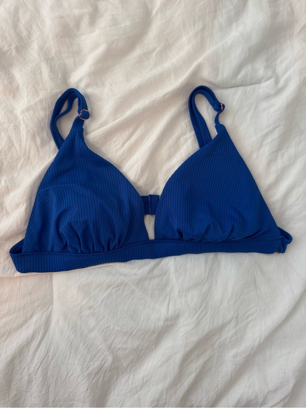 Shade & Shore Royal Blue Ribbed Bikini Top